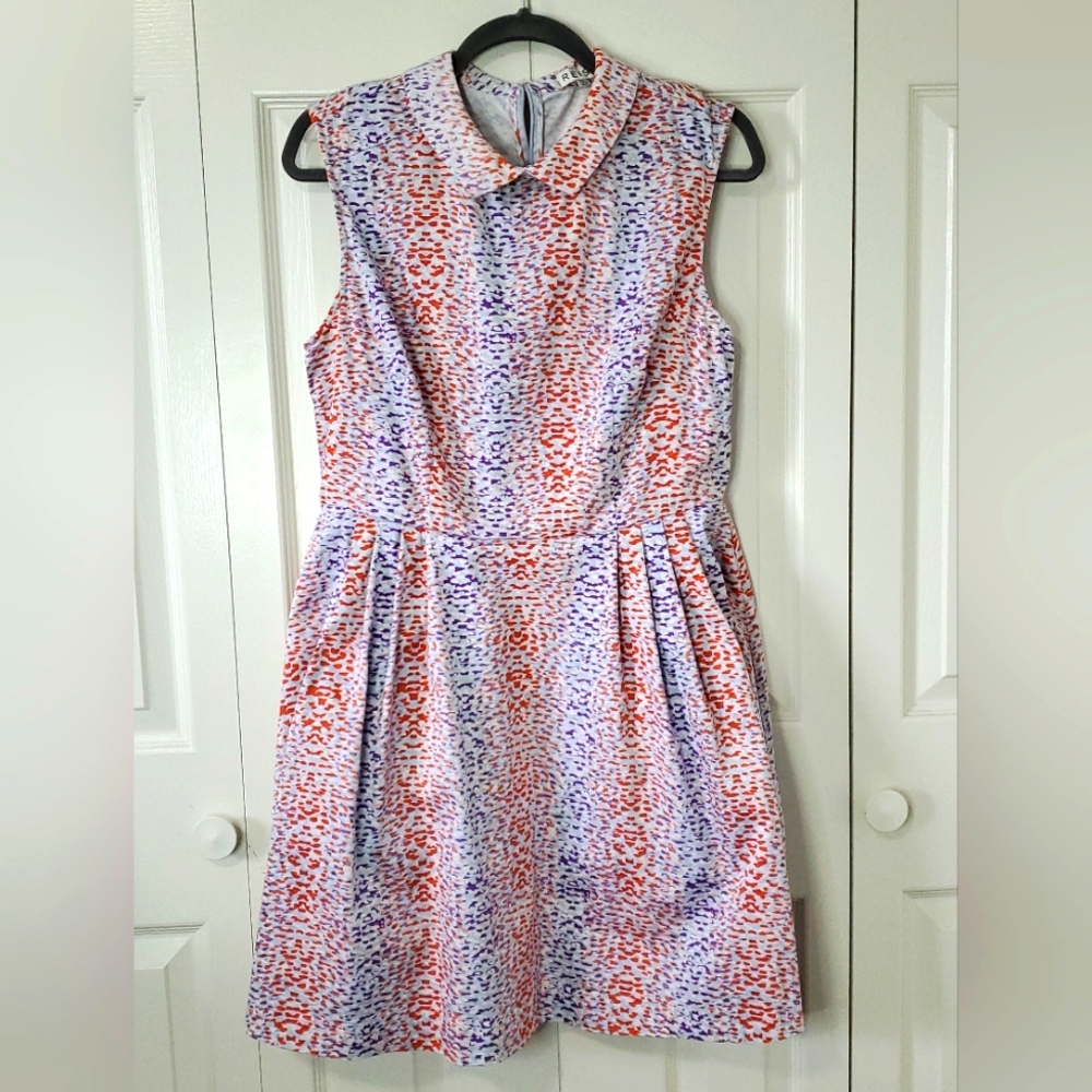 Reiss Hudson Fit and flare dress confetti print